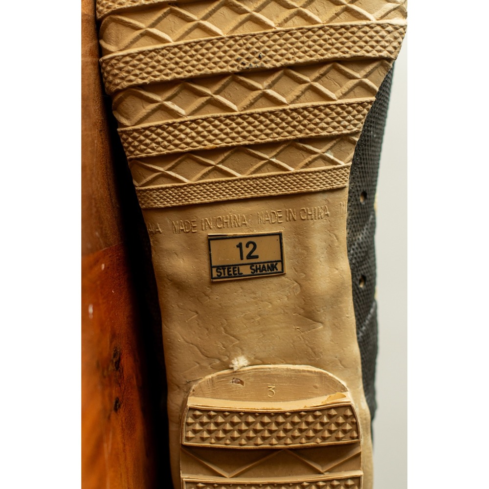 Vtg Hodgman Lakestream Canvas Wading Boots Style 19202 Mens Size 12 Lug Sole - Picture 6 of 8